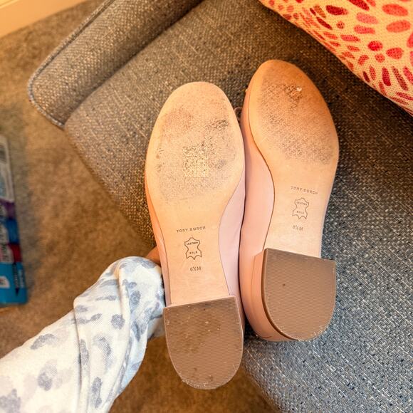 Tory Burch Women's Pink Ballet Block Heel with bow Size 6.5 - Picture 4 of 6
